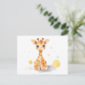 Niedlich Baby Giraffe Postkarte (Stehend Vorderseite)