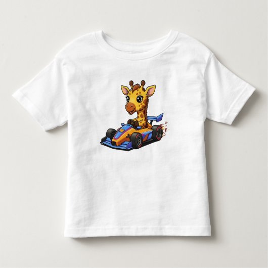 Niedlich Baby Giraffe Rennfahrer Kleinkind T-shirt (Vorderseite)