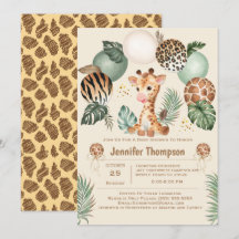 Niedlich Baby Giraffe Safari Animal Print Beige