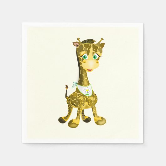 Niedlich Baby Giraffe Serviette (Vorderseite)