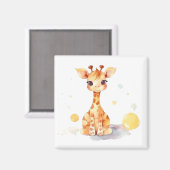 Niedlich Baby Giraffe Square Magnet (Vorderseite/Rückseite)