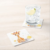 Niedlich Baby Giraffe Square Paper Untersetzer (Vor Ort)