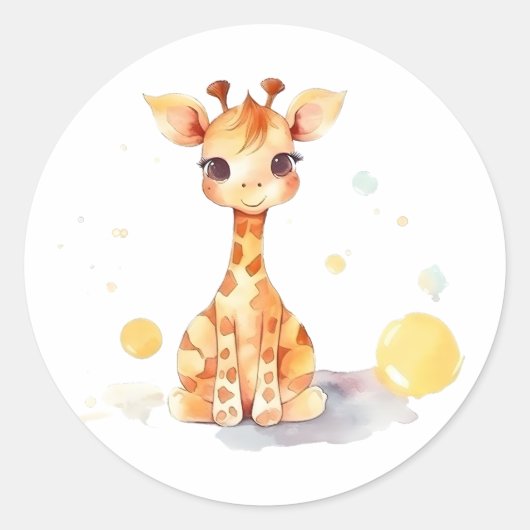 Niedlich Baby Giraffe Sticker (Vorderseite)