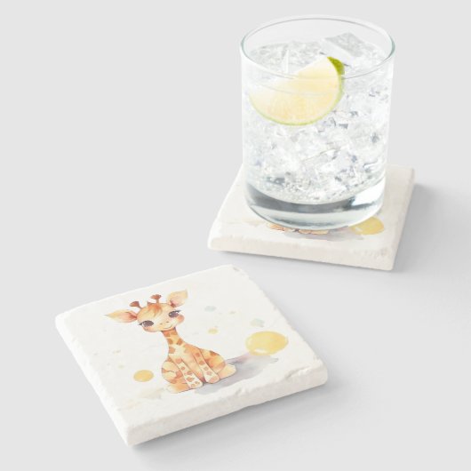 Niedlich Baby Giraffe Stone Untersetzer (Seitenansicht)