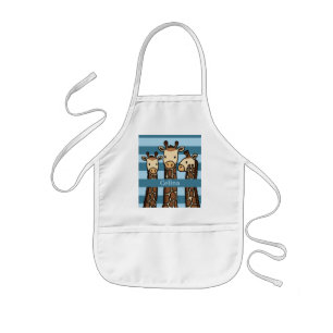 Niedlich Baby Giraffe Trio, Name des Kindes hinzuf Kinderschürze