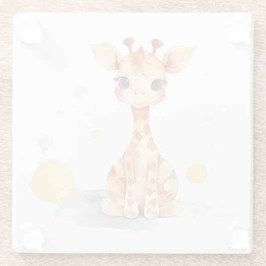 Niedlich Baby Giraffe Untersetzer (Rückseite)