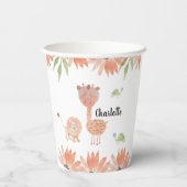 Niedlich Baby Giraffe Watercolor Handgemalt Pappbecher (Rückseite)