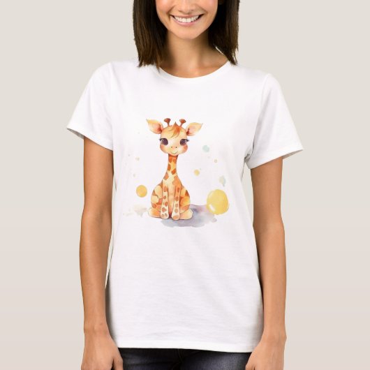 Niedlich Baby Giraffe Women's Basic T - Shirt (Vorderseite)
