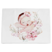 Niedlich Baby Girl Baby Dusche Große Geschenktüte (Vorderseite)