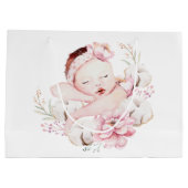 Niedlich Baby Girl Baby Dusche Große Geschenktüte (Rückseite)