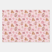 Niedlich Baby Girl Baby Duschkabine Teddy Bears Kl Geschenkpapier Set (Vorderseite)