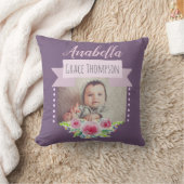 Niedlich Baby Girl Blume Foto Geburtshinweis Kissen (Decke)