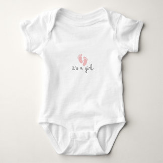 Niedlich Baby Girl Bodysuit mit Footprints T - Shi Baby Strampler