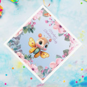 Niedlich Baby Girl Butterfly Pink Floral Kind Gebu Serviette