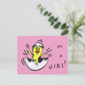 Niedlich Baby GIRL Chick Cartoon Postkarte (Stehend Vorderseite)