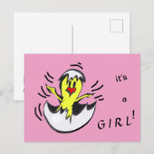 Niedlich Baby GIRL Chick Cartoon Postkarte (Vorne/Hinten)