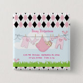 Niedlich Baby Girl Clothes Line Button (Vorderseite)