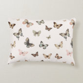 Niedlich Baby Girl Custom Monogram Butterfly Muste Dekokissen (Rückseite)