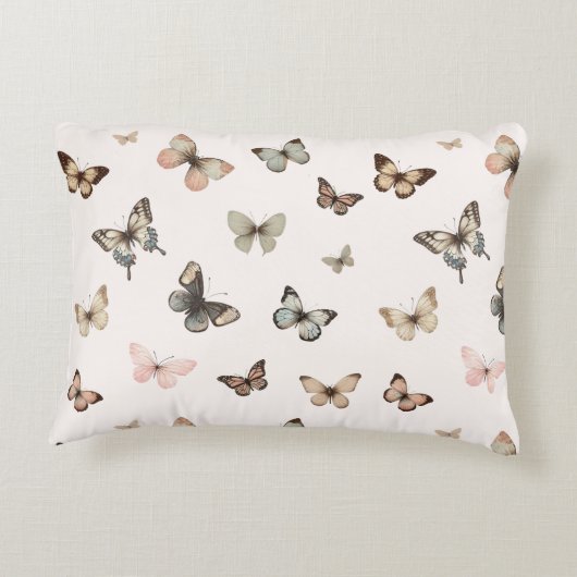 Niedlich Baby Girl Custom Monogram Butterfly Muste Dekokissen (Rückseite)