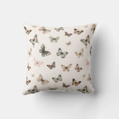 Niedlich Baby Girl Custom Monogram Butterfly Muste Kissen (Rückseite)