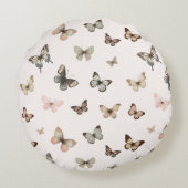 Niedlich Baby Girl Custom Monogram Butterfly Muste Rundes Kissen (Rückseite)