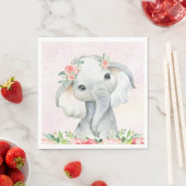 Niedlich Baby Girl Elephant Babydusche Napkins Serviette (Beispiel)