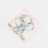 Niedlich Baby Girl Elephant Babydusche Napkins Serviette (Ecke)