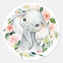 Niedlich Baby Girl Elephant Floral Umschlag Aufkle