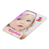 Niedlich Baby Girl Foto 1 Jahr Magnet (Linke Seite)