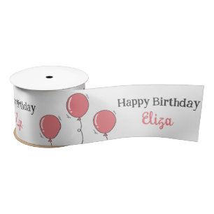 Niedlich Baby Girl Geburtstag Pink Ballon Custom R Satinband