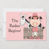 Niedlich Baby Girl & Horse Pony Custom Western Bir Ankündigung (Vorderseite)