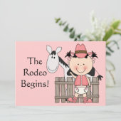 Niedlich Baby Girl & Horse Pony Custom Western Bir Ankündigung (Stehend Vorderseite)