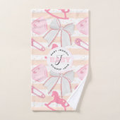 Niedlich Baby Girl Mit Monogramm Pattern Badhandtuch Set (Handtuch)