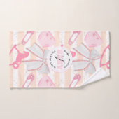 Niedlich Baby Girl Mit Monogramm Pattern Badhandtuch Set (Handtuch)