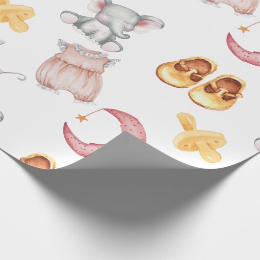 Niedlich Baby Girl Pastel Blush Boho Stroller Schn Geschenkpapier (Ecke)