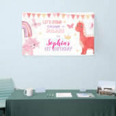 Niedlich Baby Girl Pink Dino Dinosaur Kindergeburt Banner (Messeveranstaltung)