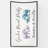 Niedlich Baby Girl Pink Elefanten moderne Babydusc Banner (Vertikal)