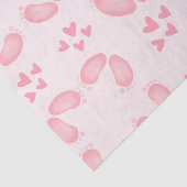 Niedlich Baby Girl Pink Feet and Hearts Baby Dusch Seidenpapier (Ausschnitt)