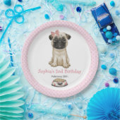 Niedlich Baby Girl Pink Mops Paper Teller (Party)