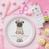 Niedlich Baby Girl Pink Mops Paper Teller (Party)