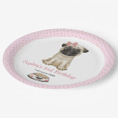 Niedlich Baby Girl Pink Mops Paper Teller (Schrägansicht)