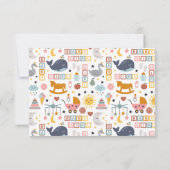 Niedlich Baby Girl Pink Pattern Baby Dusche Dankeskarte (Rückseite)