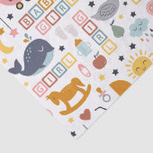 Niedlich Baby Girl Pink Toy Pattern Kinderdusche Seidenpapier (Detail)