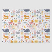 Niedlich Baby Girl Pink Toy Pattern Kinderdusche Seidenpapier (Vorderseite)