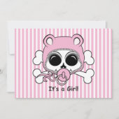 Niedlich Baby Girl Skull Ankündigung (Vorderseite)