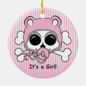 Niedlich Baby Girl Skull Keramikornament (Hinten)