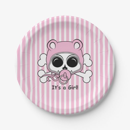 Niedlich Baby Girl Skull Pappteller (Vorderseite)
