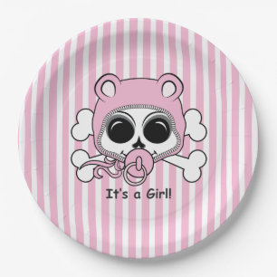 Niedlich Baby Girl Skull Pappteller