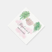 Niedlich Baby Girl Sloth Baby Dusche Serviette (Ecke)