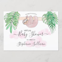 Niedlich Baby Girl Sloth Virtual Baby Dusche